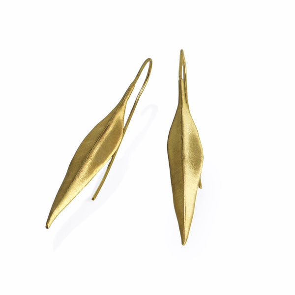 Salix Gilded Sterling Silver Long Earrings