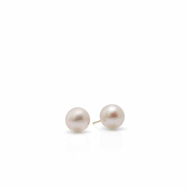 Athene 9mm White Pearl & 9ct Gold Stud Earrings