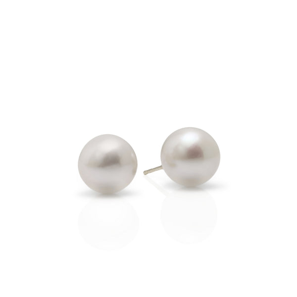Athene 9mm White Pearl & 9ct Gold Stud Earrings