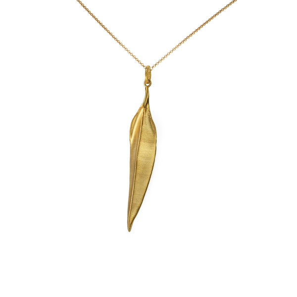 Large Salix Gilded Satin Silver Pendant