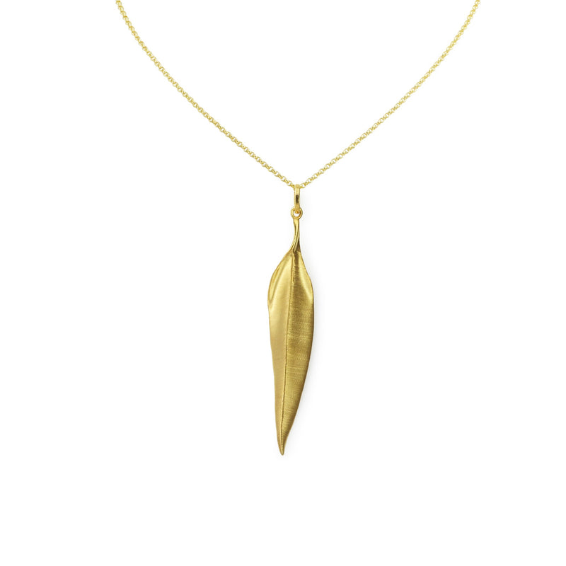 Large Salix Gilded Satin Silver Pendant