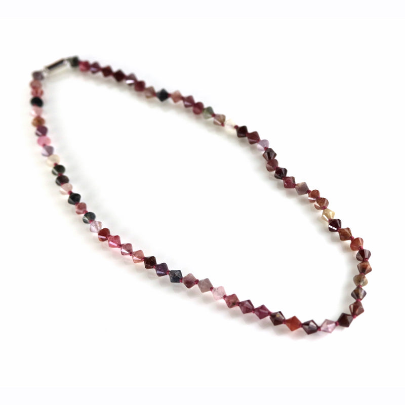 Natural Multicolour Faceted 'Diamond' Bead Spinel Necklace H14 SAVE £30