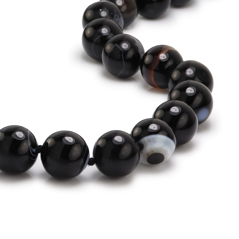 Black Botswana Agate Necklace Q17