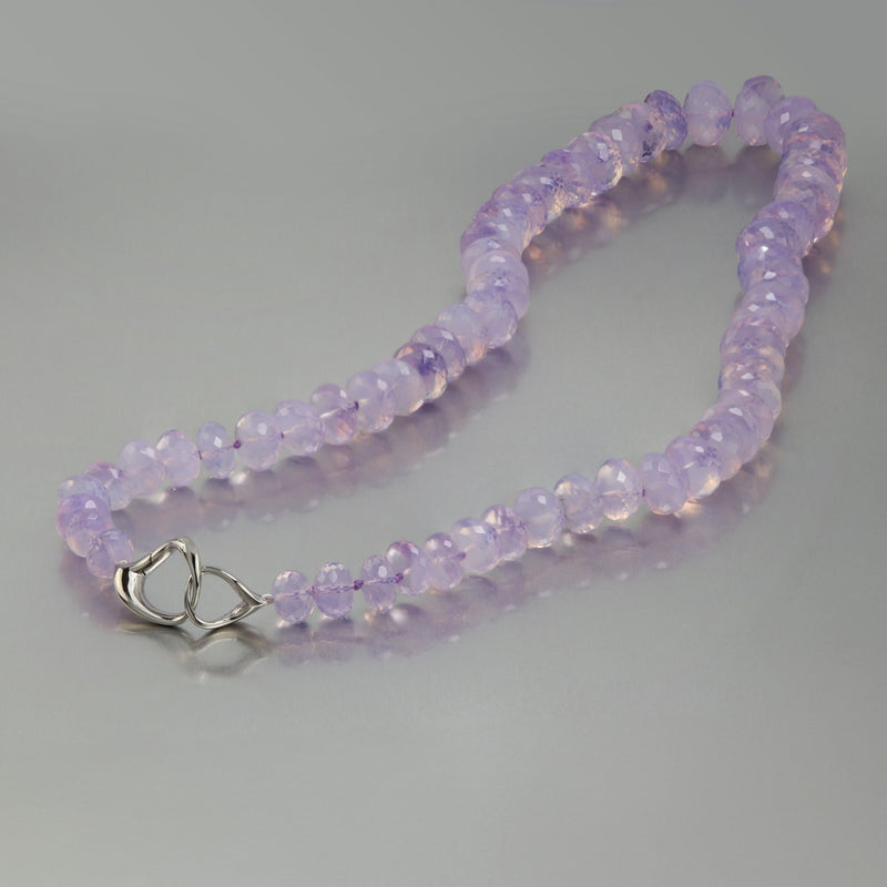 Brazilian Lavender Quartz Faceted Rondelle Necklace T20