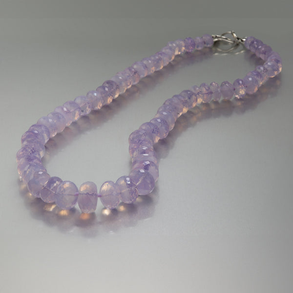 Brazilian Lavender Quartz Faceted Rondelle Necklace T20