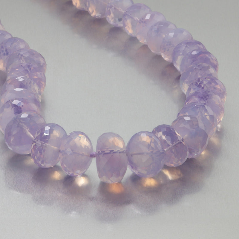 Brazilian Lavender Quartz Faceted Rondelle Necklace T20