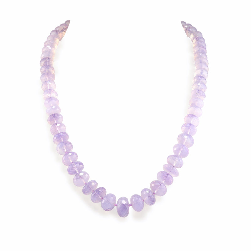 Brazilian Lavender Quartz Faceted Rondelle Necklace T20
