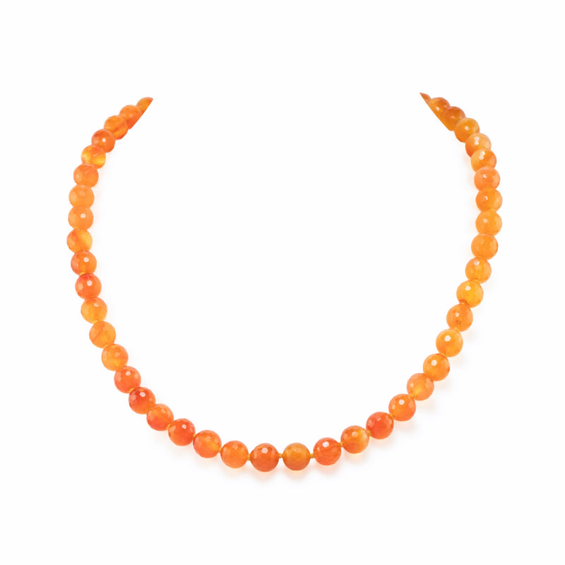 Faceted Carnelian Necklace H16