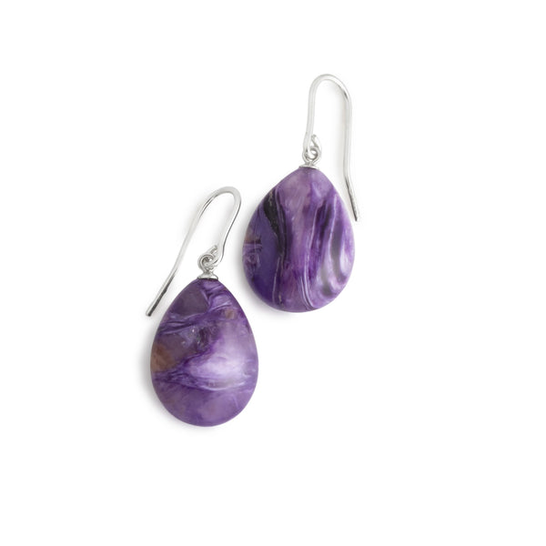 Charoite Drop Earrings V13