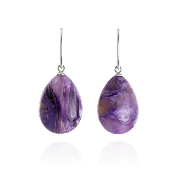 Charoite Drop Earrings V13