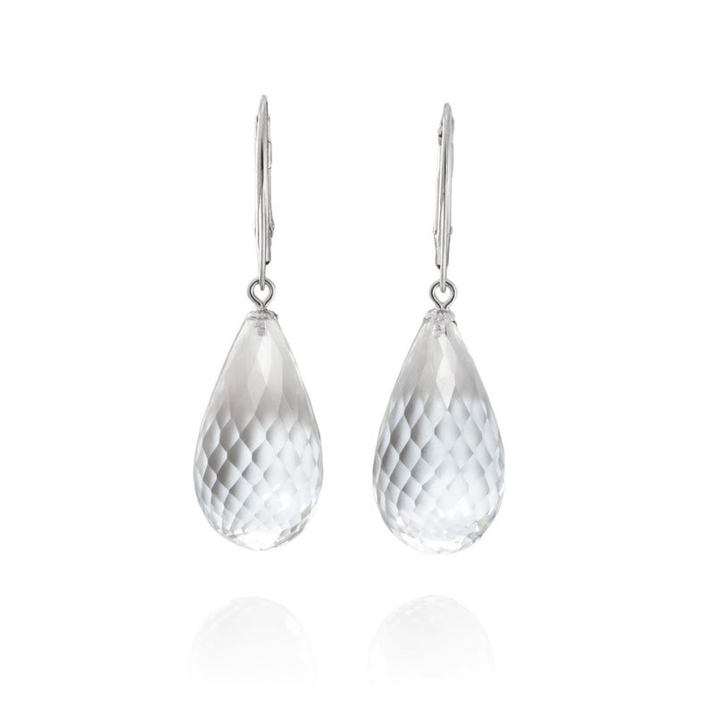 Faceted Rock Crystal Drop Earrings A21