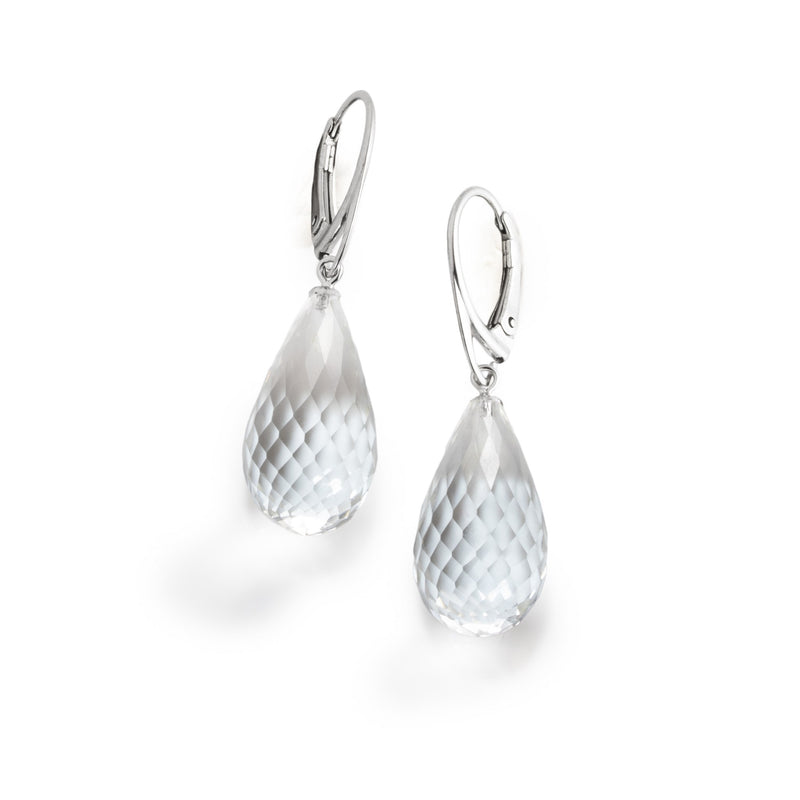 Faceted Rock Crystal Drop Earrings A21