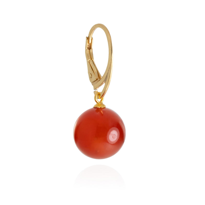 Carnelian Sphere Earrings V36