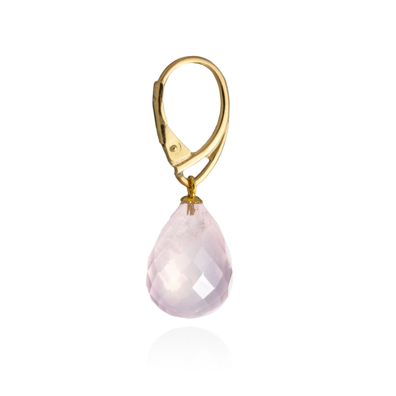Rose Quartz Faceted Drop Earrings V37