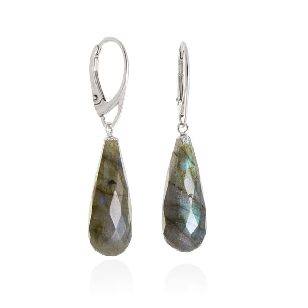 Labradorite Faceted Drop Earrings V41