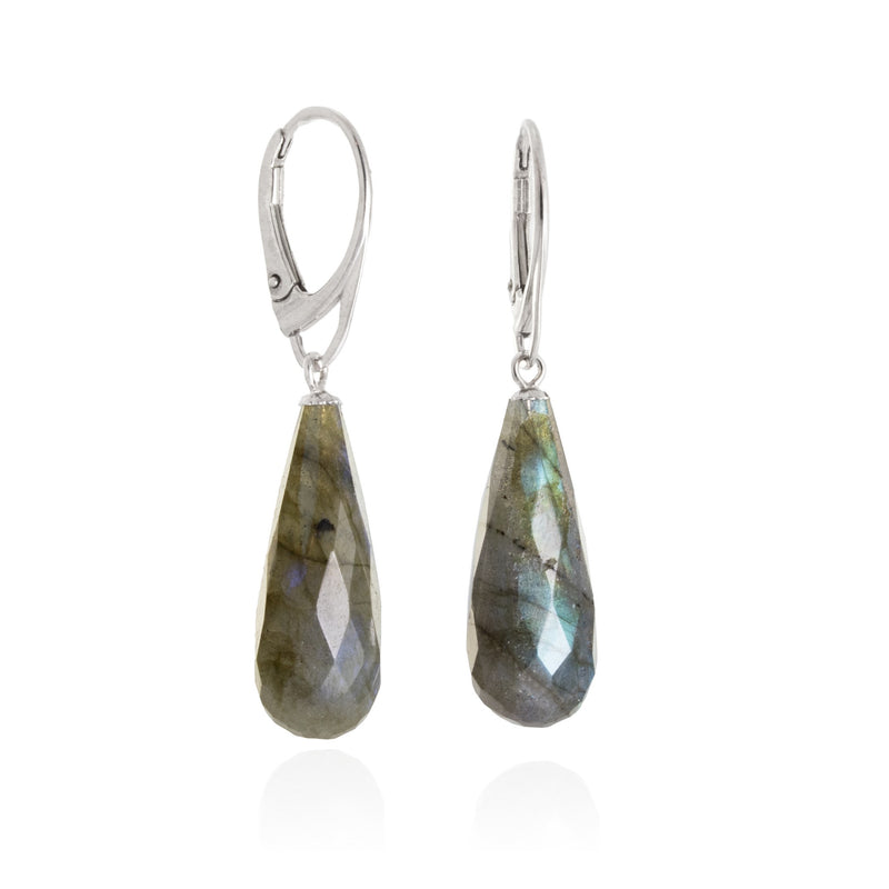 Labradorite Faceted Drop Earrings V41