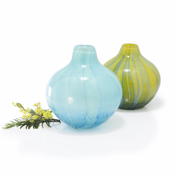 Allium Aqua Vase English Art Glass