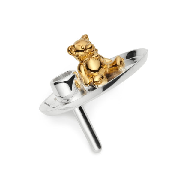 Teddy Silver Birthday Candleholder