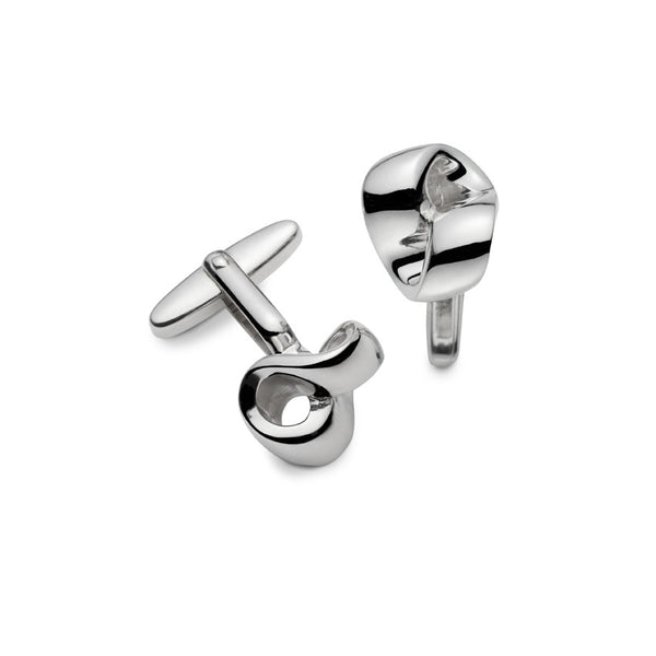Roller Sculptured Sterling Silver Cufflinks