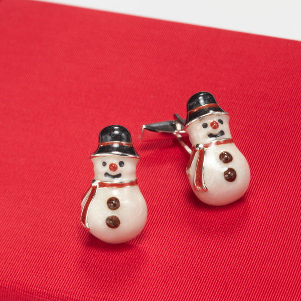 Snowman Silver & Enamel Cufflinks CLEARANCE save £50