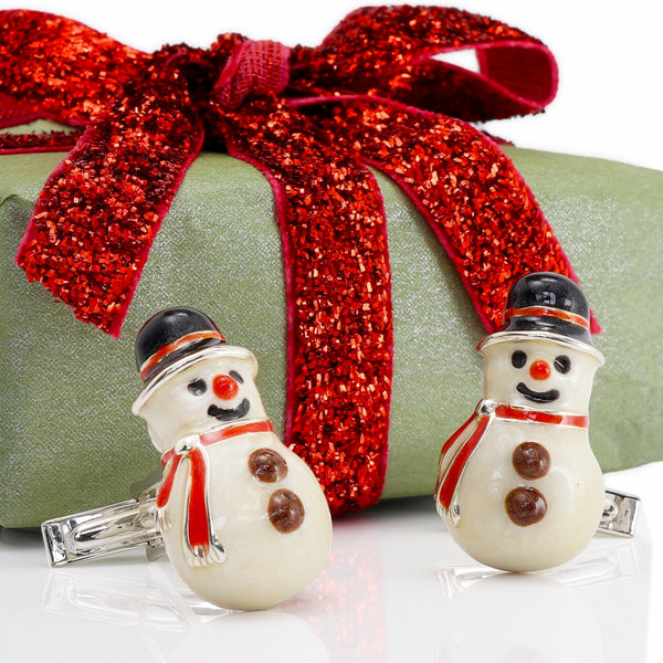 Snowman Silver & Enamel Cufflinks CLEARANCE save £50
