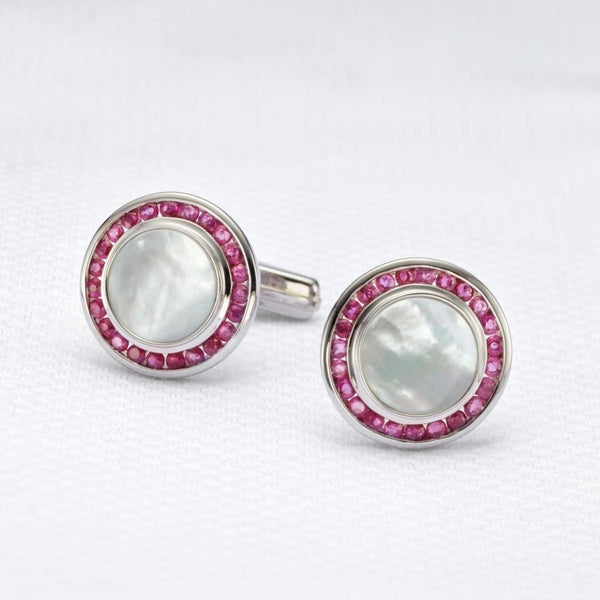 Ascot Ruby & Mother of Pearl Cufflinks