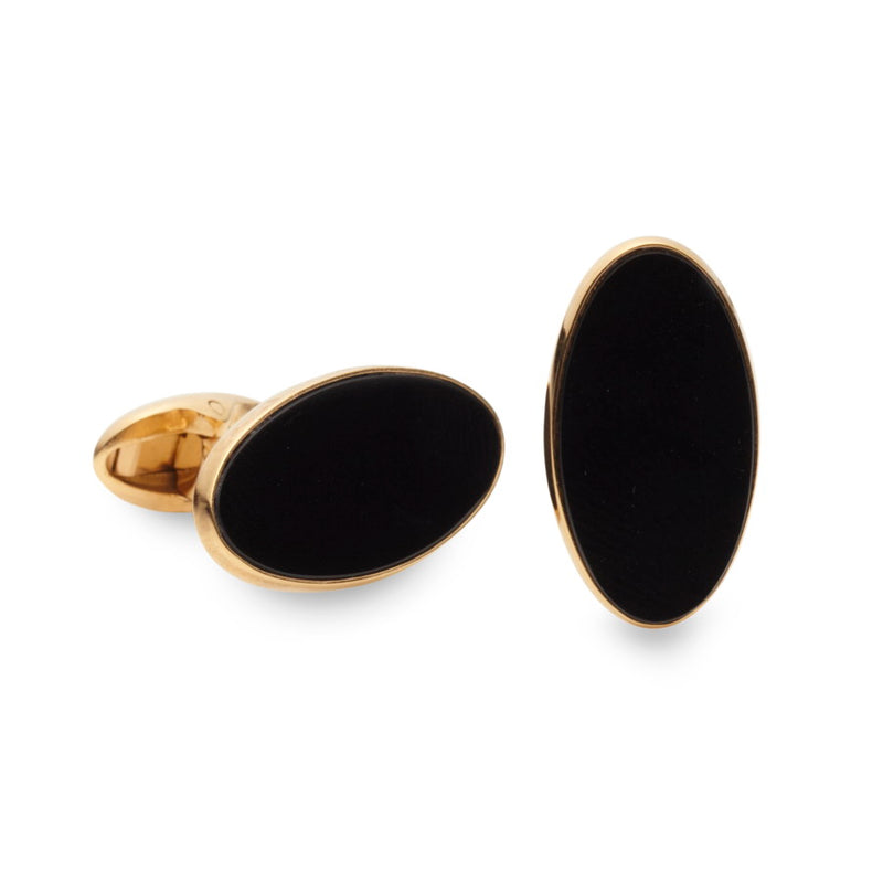 Pimlico Onyx Gilded Sterling Silver Cufflinks