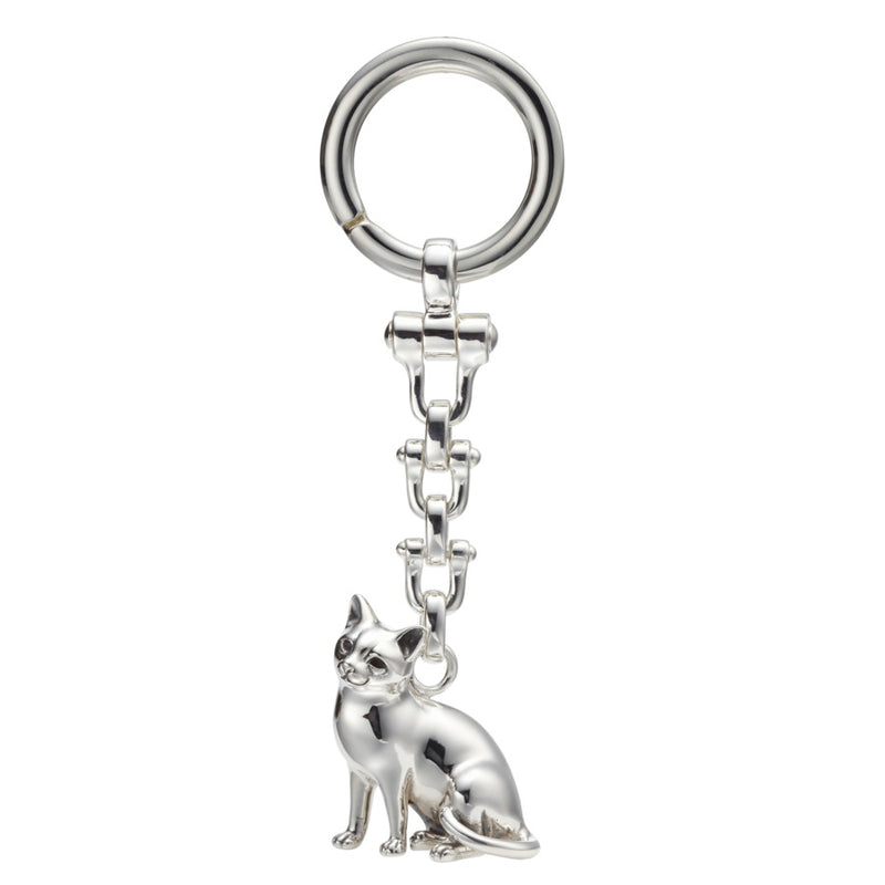 Tom Sterling Silver Cat Keyring