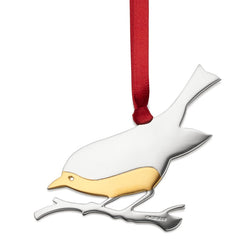 Sterling Silver Robin Christmas Tree Decoration with English Hallmarks