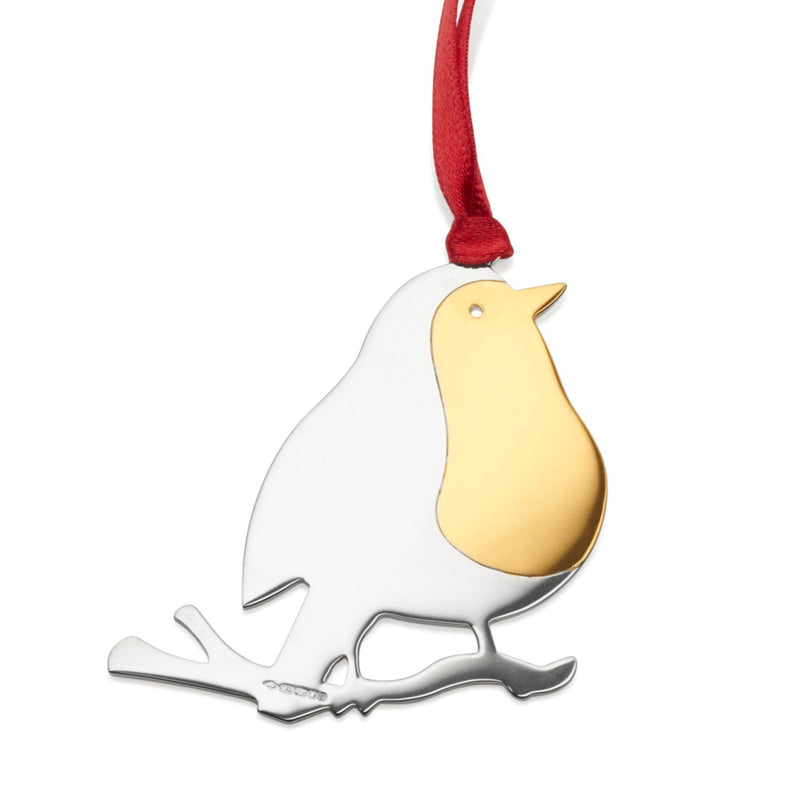Robin Sterling Silver Christmas Decoration