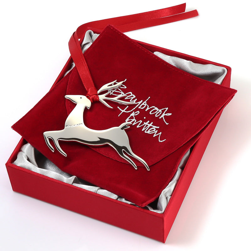 Comet Reindeer Sterling Silver Christmas Decoration