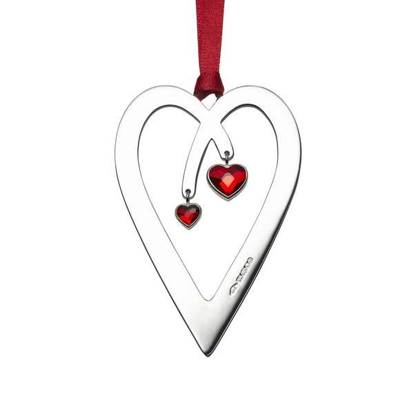 Cuddle Heart Sterling Silver Christmas Decoration