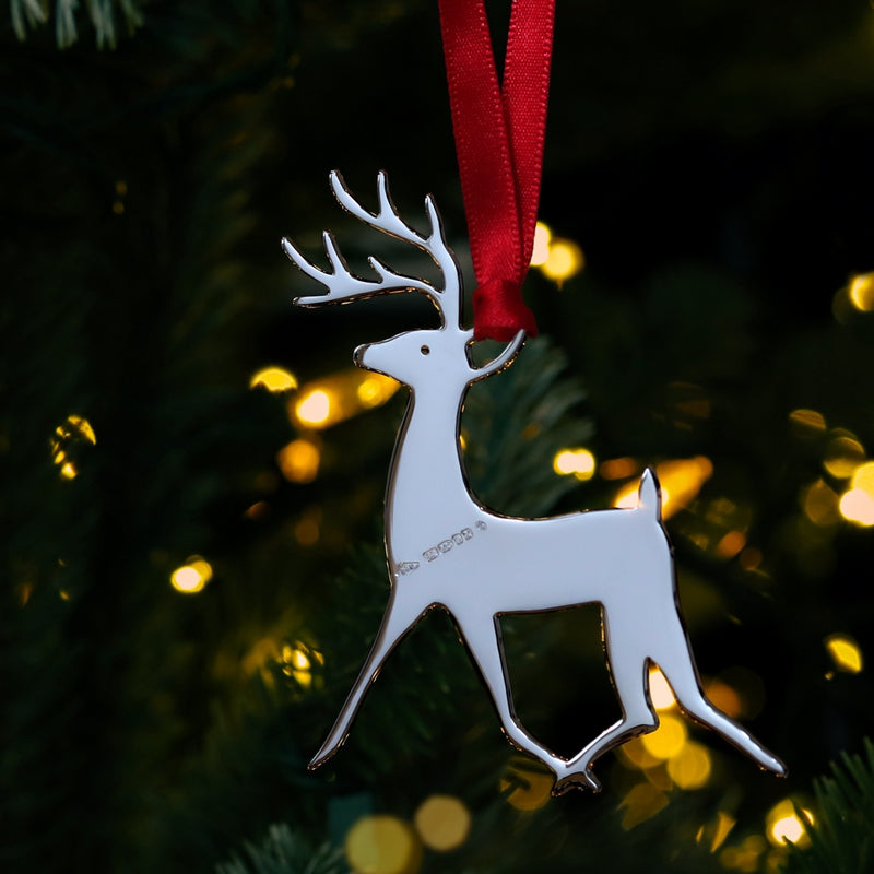 Donner Reindeer Sterling Silver Christmas Decoration