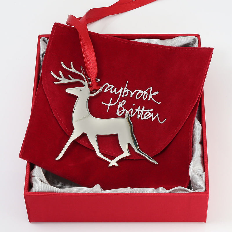 Donner Reindeer Sterling Silver Christmas Decoration