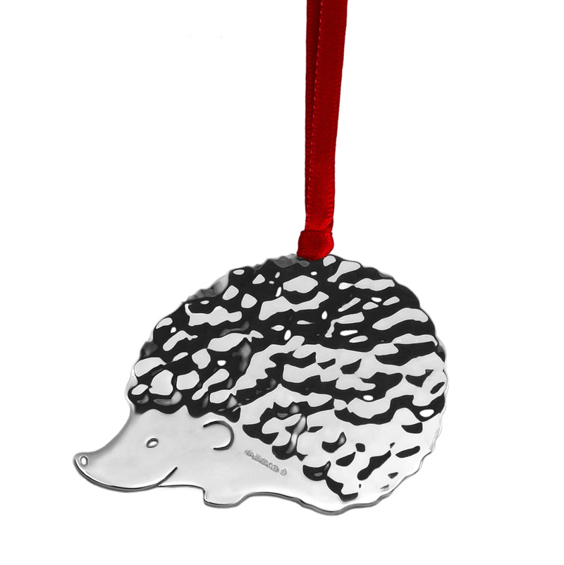 Hedgehog Sterling Silver Christmas Decoration
