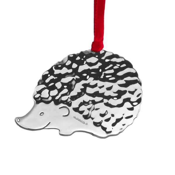 Hedgehog Sterling Silver Christmas Decoration