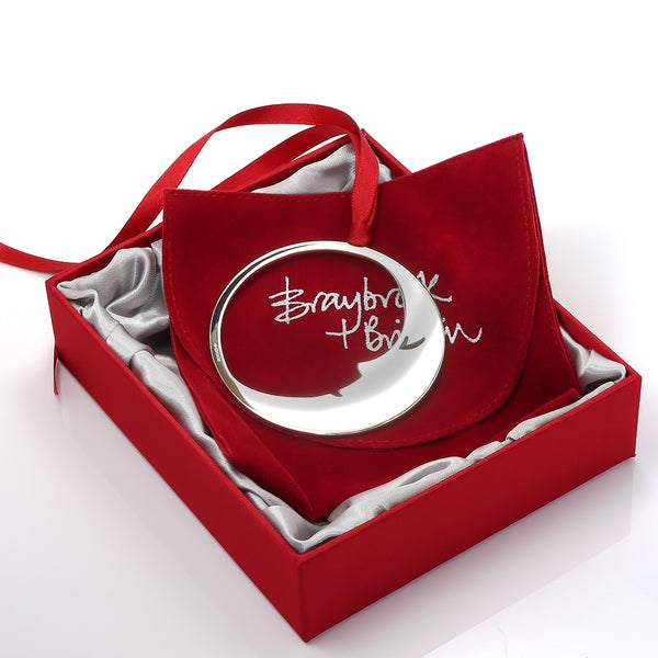 Man in Moon Sterling Silver Christmas Decoration
