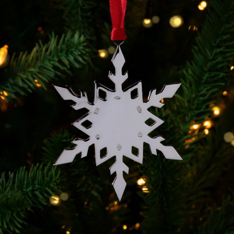 Snowflake Sterling Silver Christmas Decoration