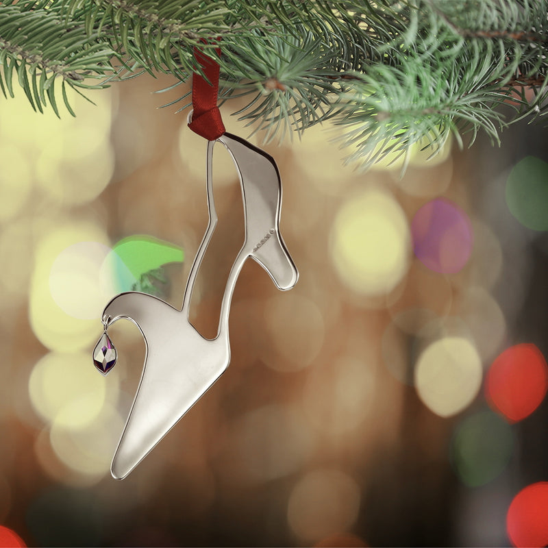 Cinderella's Slipper Sterling Silver Christmas Decoration