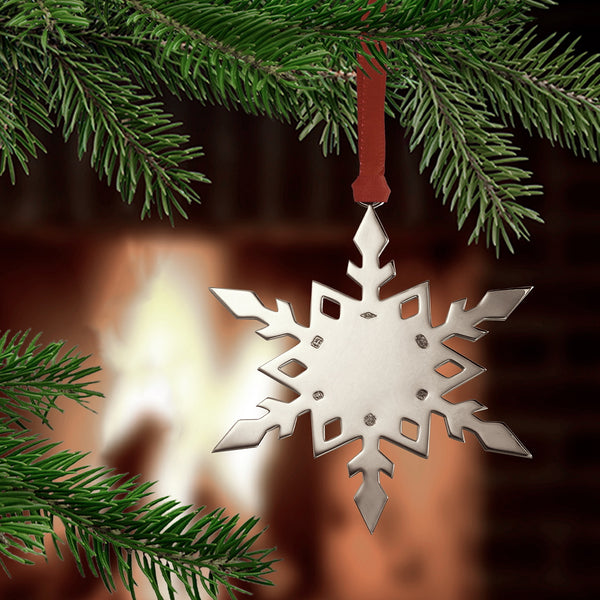 Snowflake Sterling Silver Christmas Decoration