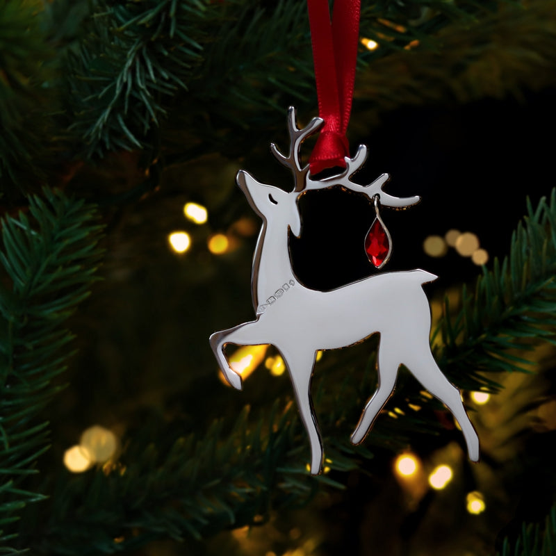 Vixen Reindeer Sterling Silver Christmas Decoration