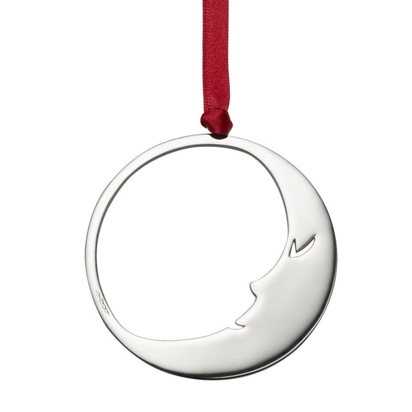 Man in Moon Sterling Silver Christmas Decoration