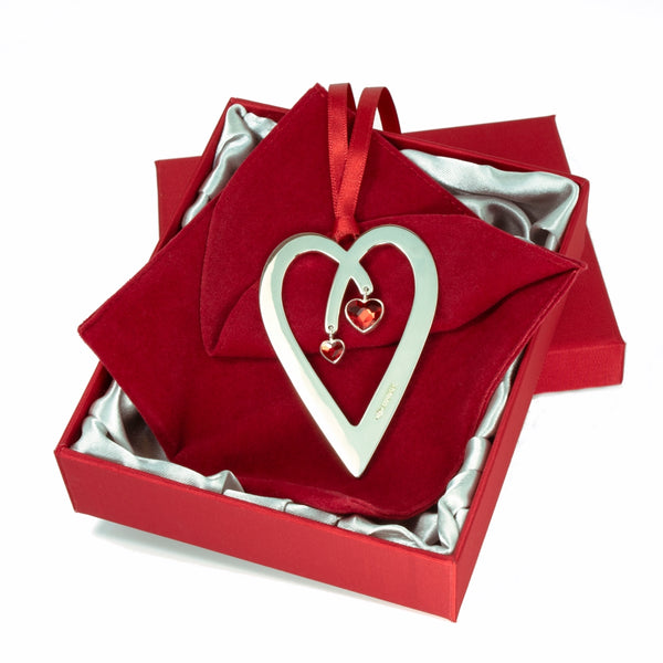 Cuddle Heart Sterling Silver Christmas Decoration