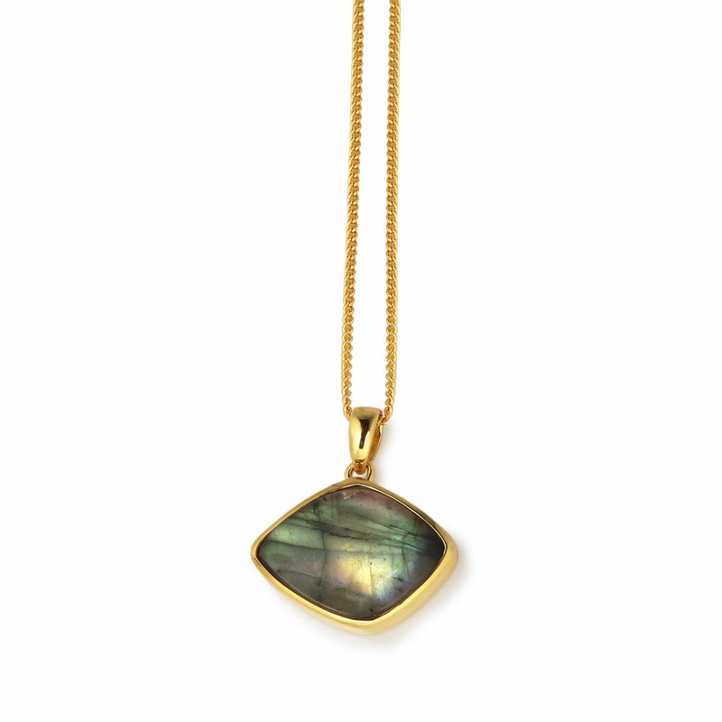 Nebbio Labradorite & Gilded Sterling Silver Pendant