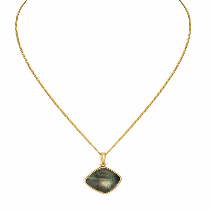 Nebbio Labradorite & Gilded Sterling Silver Pendant