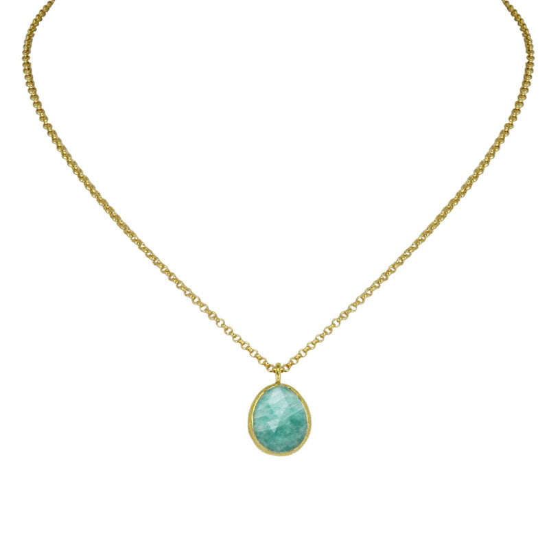 Pasha Amazonite Gilded Silver Pendant