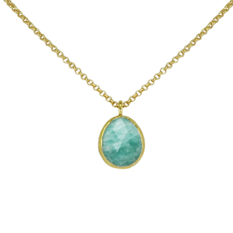 Pasha Amazonite Gilded Silver Pendant