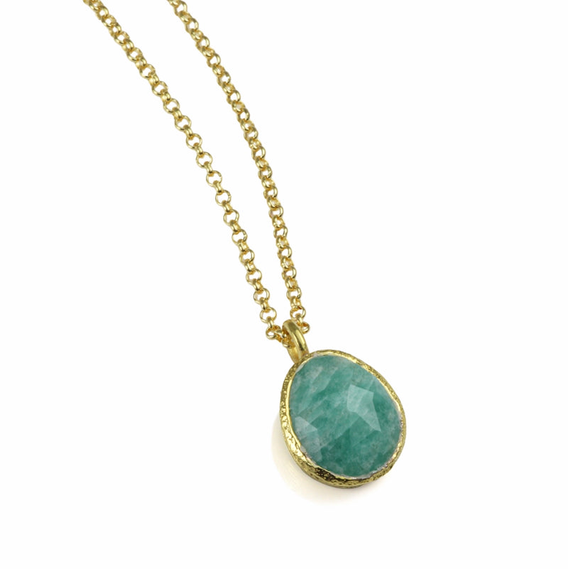 Pasha Amazonite Gilded Silver Pendant