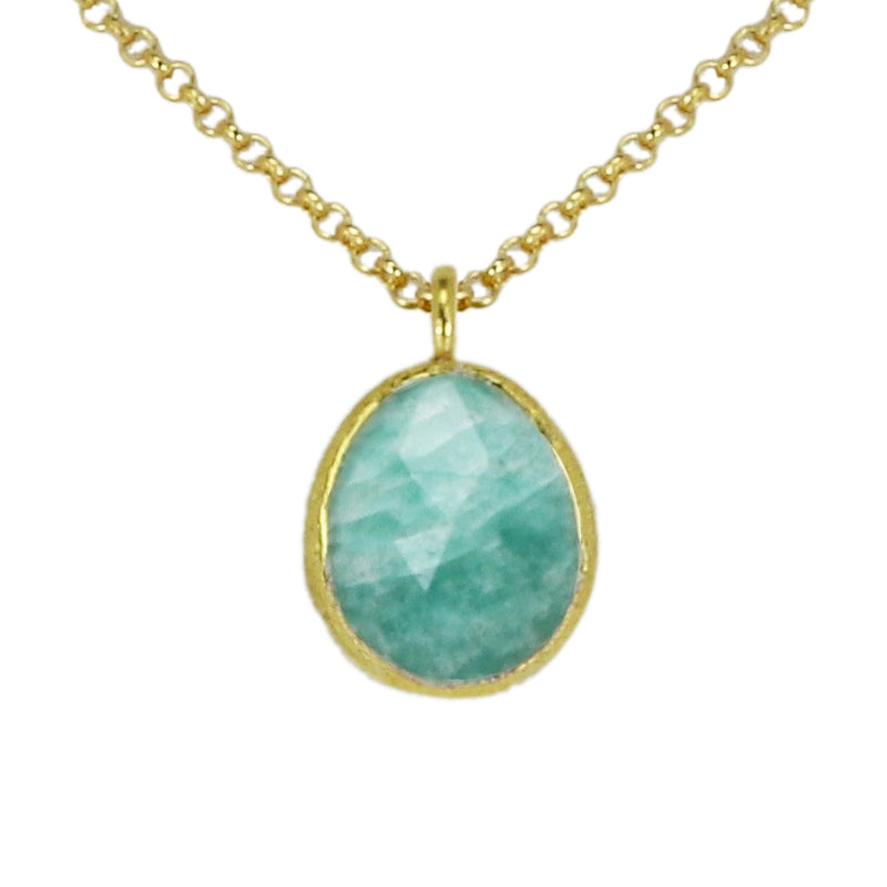 Pasha Amazonite Gilded Silver Pendant