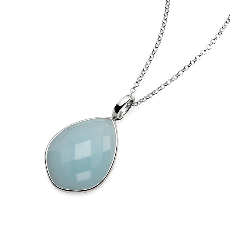 Serenity Faceted Aquamarine Pendant
